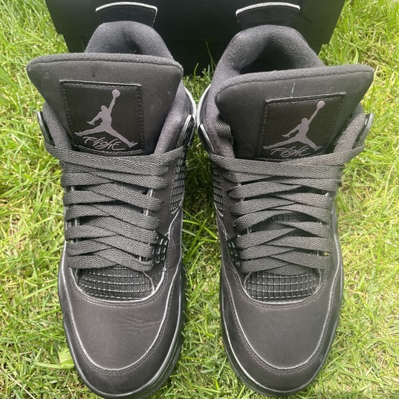 jordan 4 black cats on feet